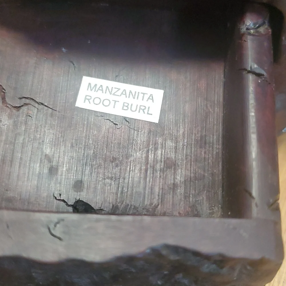 VINTAGE MANZANIA ROOT BURL TRINKET BOX RARE DD